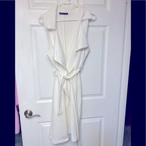 Sleeveless big collar wrap over/shirt- light jacket good for spring summer